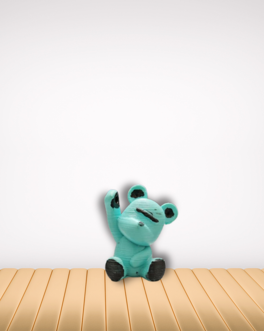 HARAFI 3D Turquoise Mini Bear — High-Quality 3D-Printed Decorative Figurine